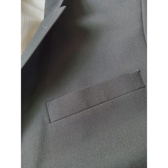 Egara Solid Black Skinny Fit Stretch Suit Jacket Blazer Men's Size 38 Regular - Picture 12 of 12